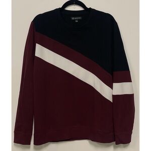 Men's INC International Concepts Crewneck Light Sweatshirt Maroon & Black Size L